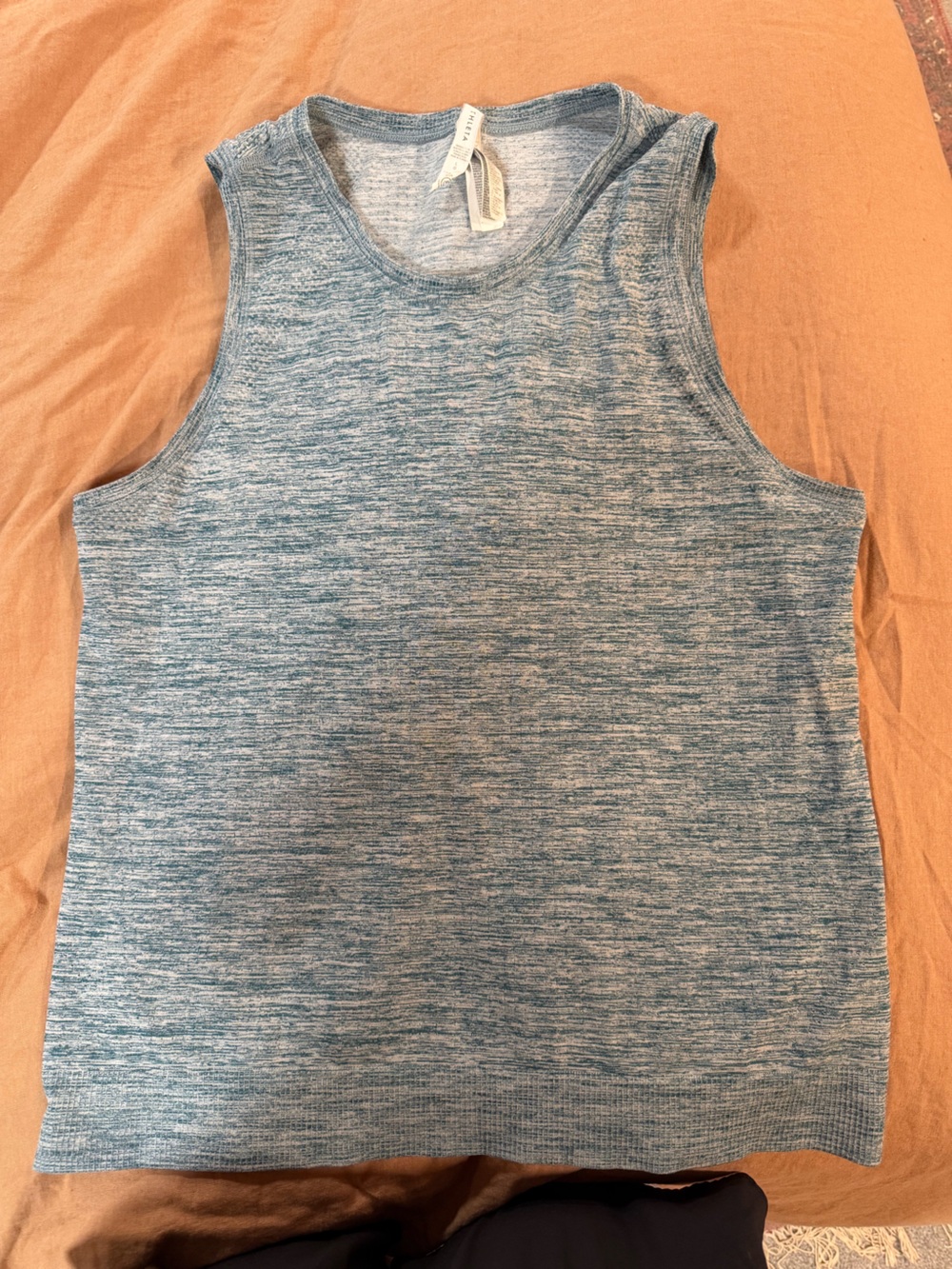 Athleta Heathered Light Blue Scoop Neck Tank